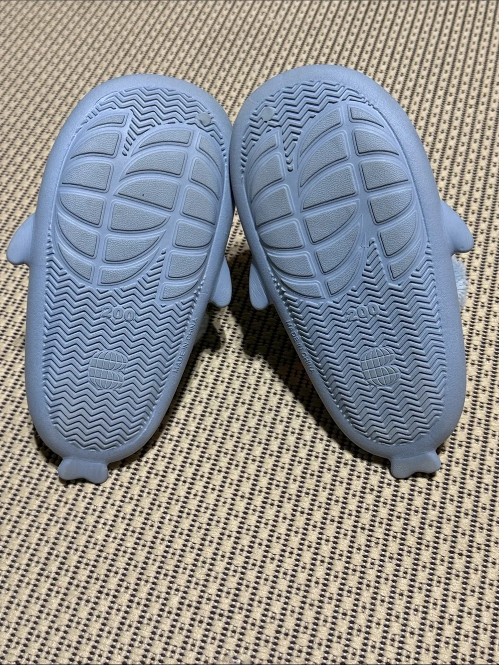 Kids Shark Clog Slippers in Light Blue - Plush Lined